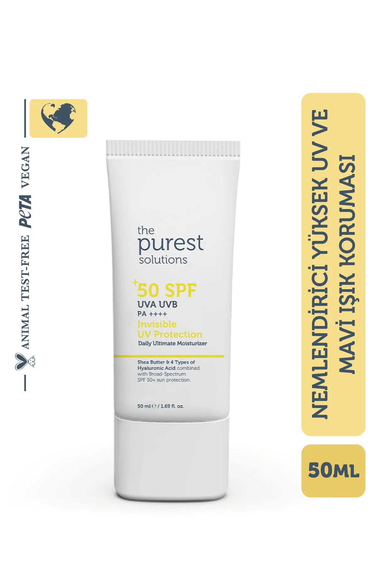 The Purest Solutions, Yüksek Koruma ve Nemlendirici Etkili, Güneş Koruyucu Krem SPF 50 - 50 ml 
