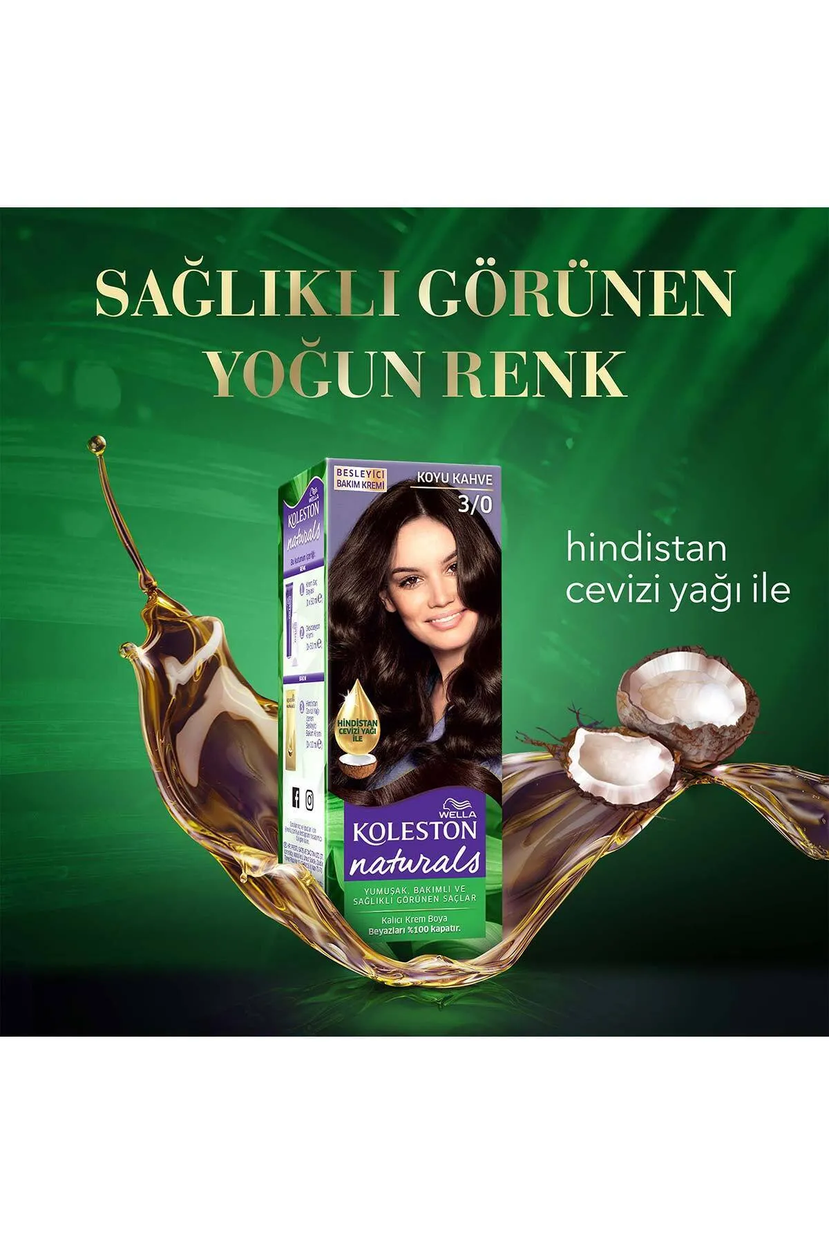 Wella Koleston Naturals Saç Boyası 3/0 Koyu Kahve