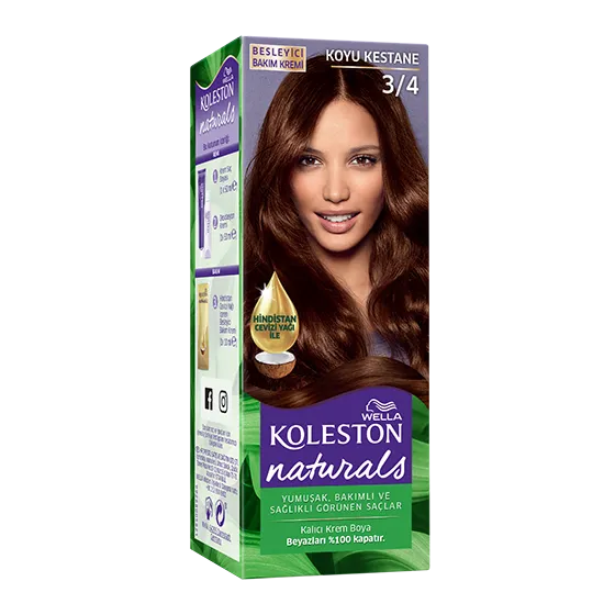 Wella Koleston Naturals Saç Boyası 3/4 Koyu Kestane