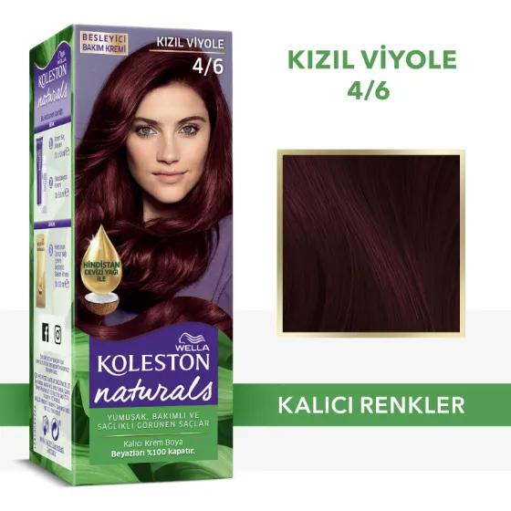 Wella Koleston Naturals Saç Boyası 4/6 Kızıl Viyole