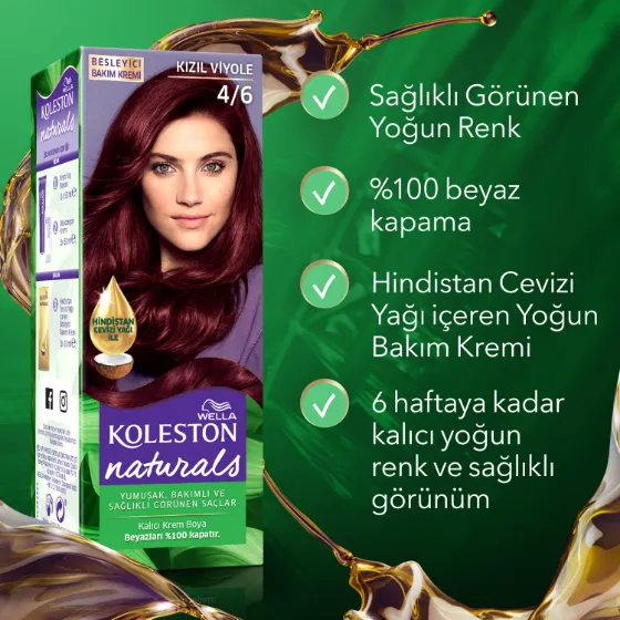 Wella Koleston Naturals Saç Boyası 4/6 Kızıl Viyole