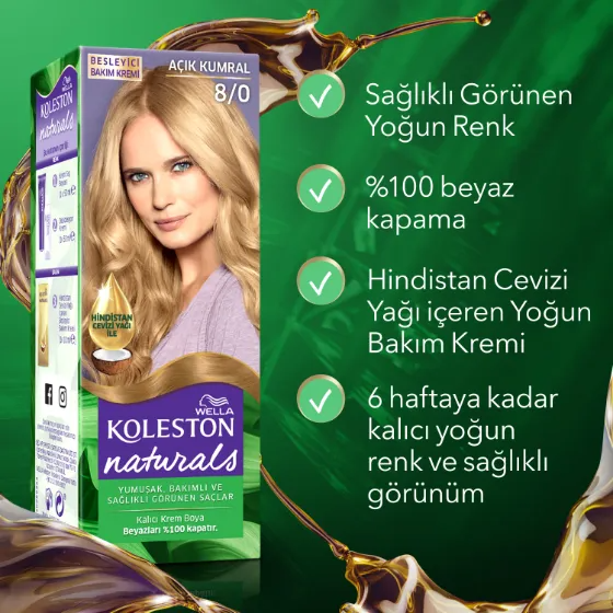 Wella Koleston Naturals Saç Boyası 8/0 Açık Kumral